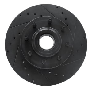 Ford F-350 Super Duty Brake Rotor (1) - Front Right - R1 Concepts - Drilled & Slotted - Black - `11-`25